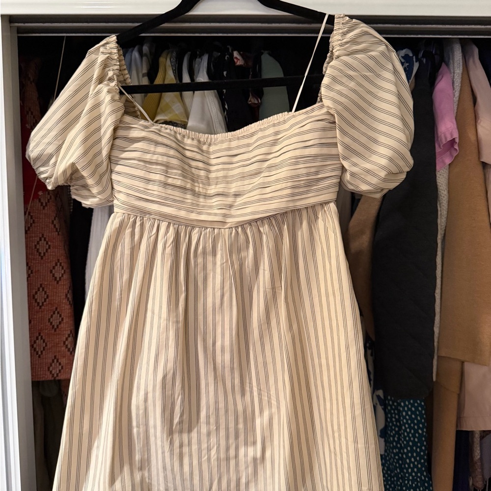 Abercrombie & Fitch Cream Striped Mini Dress